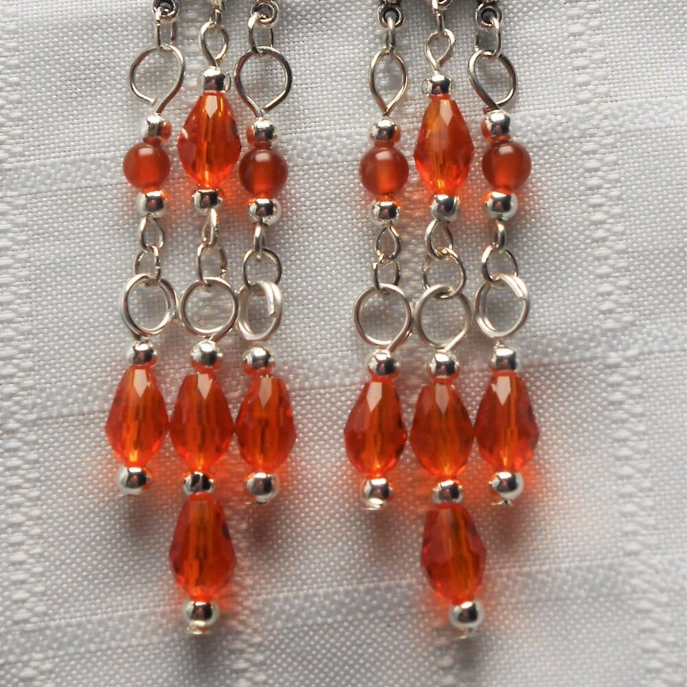 No 665 Beautiful handmade chandelier earrings with Swarovski and topazes